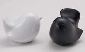 動物オーナメント/とり_おす 黒マット・白マット