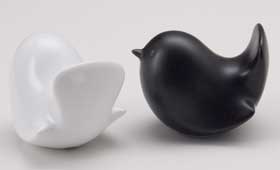 動物オーナメント/とり_おす 黒マット・白マット